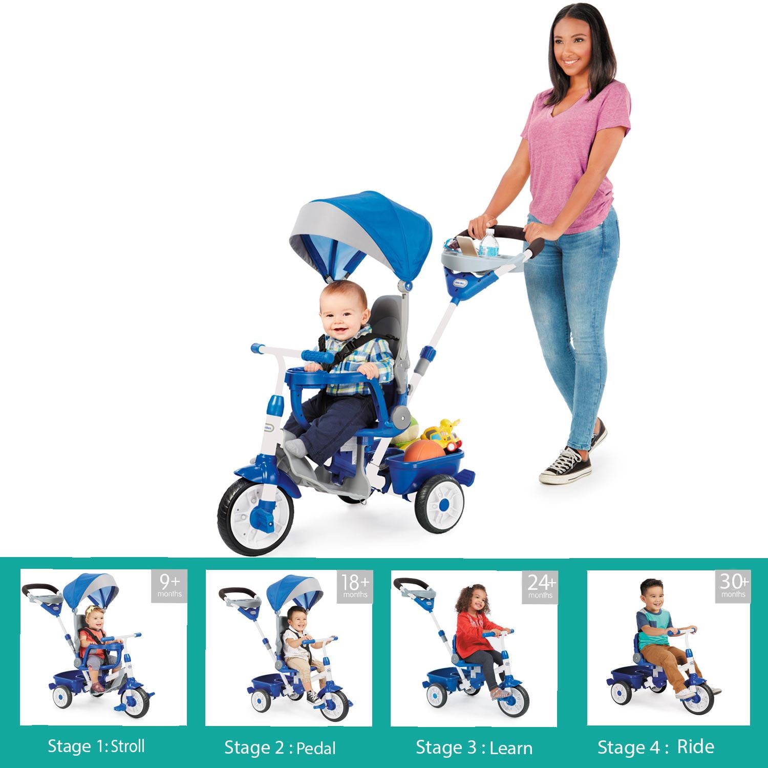 5444_87f3031a-a94d-4ab4-b45f-3c9b6d76b156.jpg Perfect Fit™ 4-in-1 Trike - Blue - Image 1
