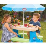 Easy Store™ Jr. Play Table with Umbrella - Blue/Green - Image 2