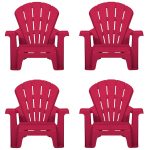 Garden Chairs - Red 4 Pack