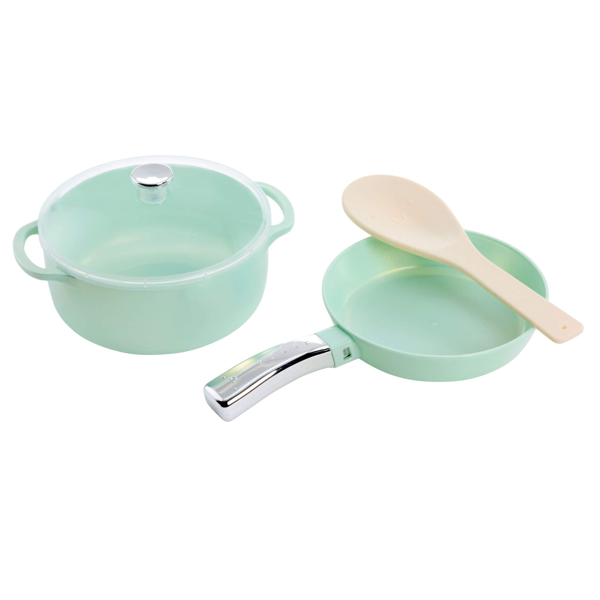 665271-Sweet-Spaces-Pots-and-Pans-Set-Sea-Foam.jpg Sweet Spaces™ Pots & Pans Set - Sea Foam - Image 1